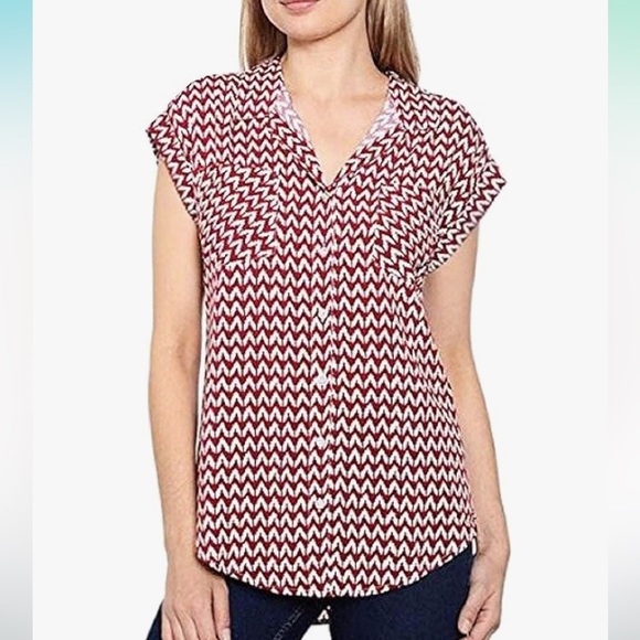JACHS Girlfriend Tops - Ha ha Girlfriend button down cap sleeve top. Never worn. Retail 78